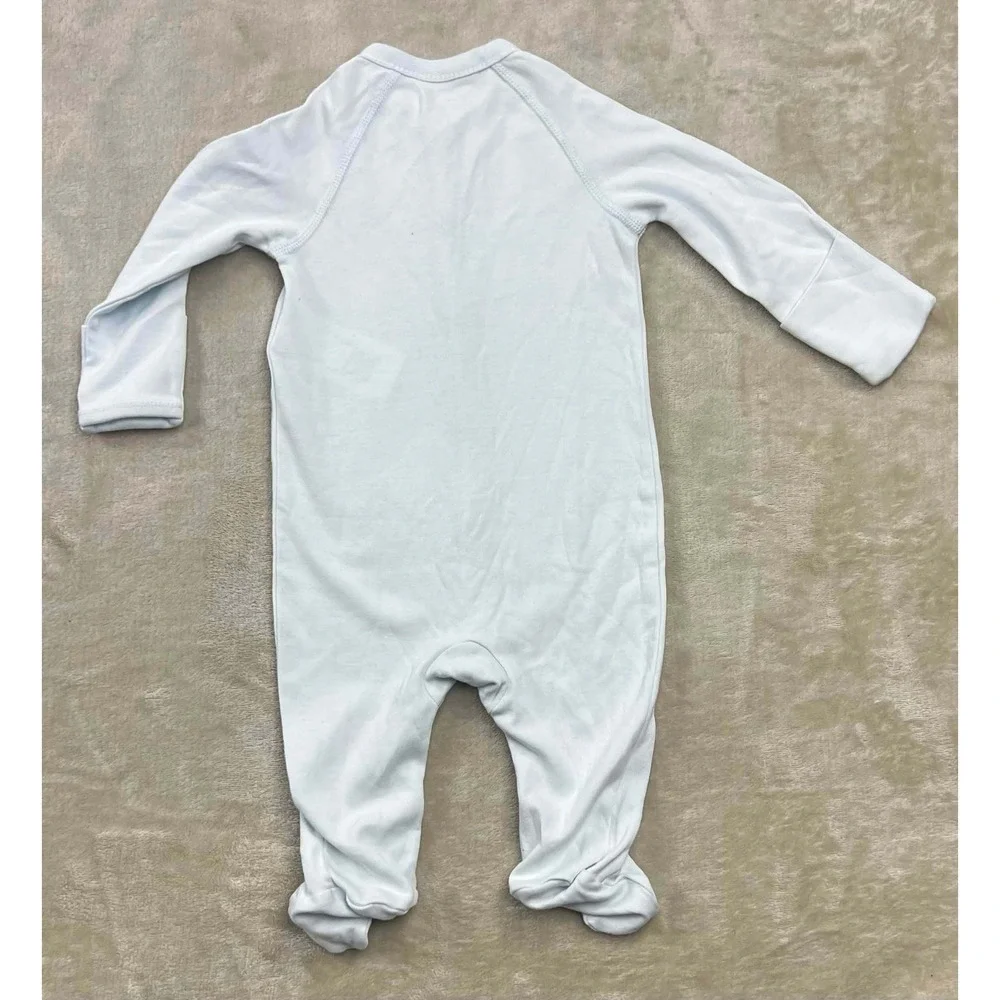 EUC Ralph Lauren Baby Boys Light Blue Cotton Footed Sleeper Size 3M